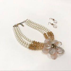 Crystal and Pearl Jewelry set